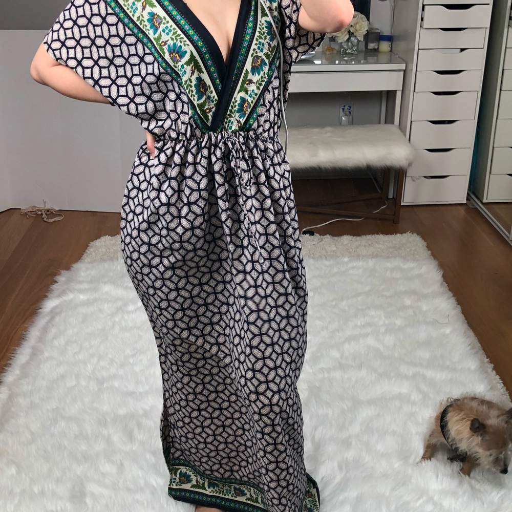 Buttons Silky Maxi Dress